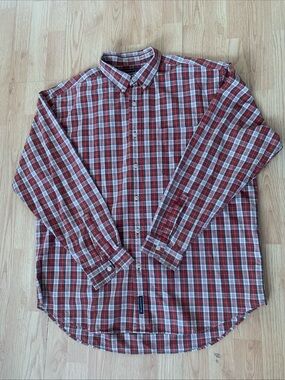 VTG Abercrombie & Fitch Shirt Mens L Plaid 100% Cotton Button Down 90s Classic